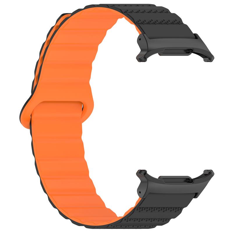 Silicone Sport Band for Samsung Galaxy Watch 7 Ultra 47mm Magnetic Loop Strap for Watch 7 Ultra 47mm No Gaps Curved End Bracelet