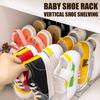 Vertical Shoe Rack For Children Adjustable Compartments Holds Multiple Pairs Efficiently
