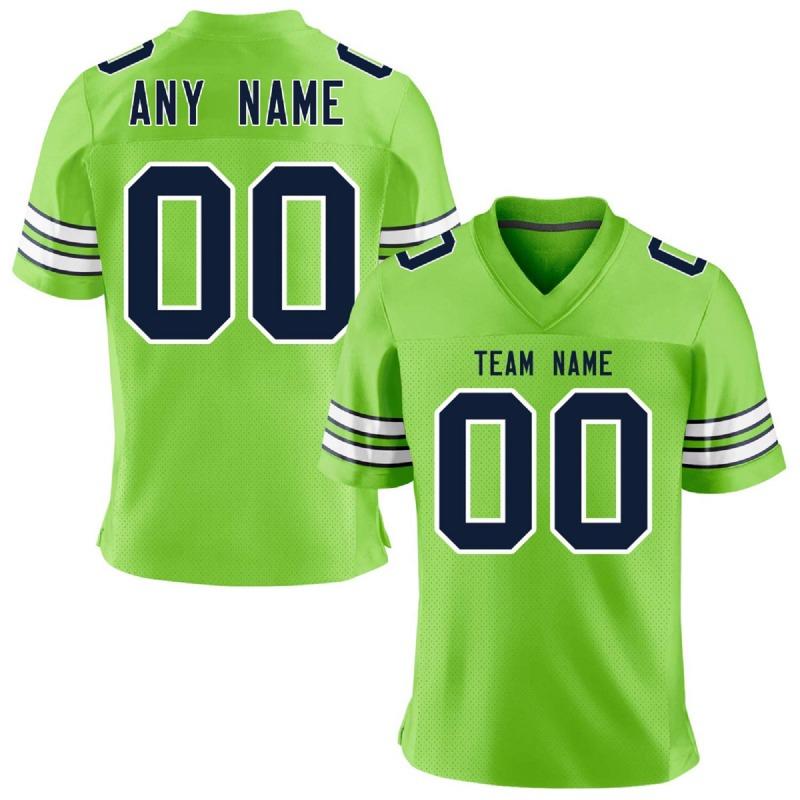 Personalized Gray Green American Football Jersey Custom Print Team Name Number Training Jersey Men Women Youth Fans Shirt L