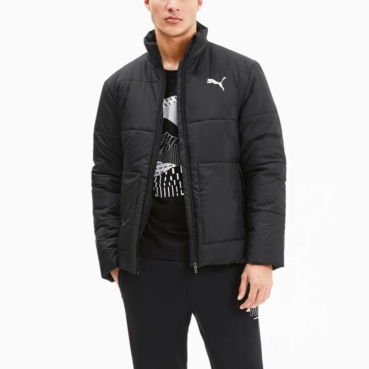 Puma Mid-Length Stand Collar Thick Cotton Jacket Men Outerwear Black 582129-01