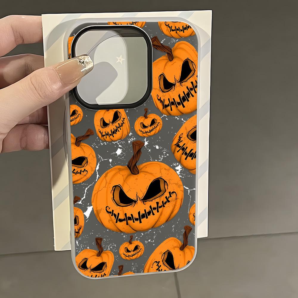 Halloween Pumpkin Phone Case for iPhone 16 Pro Max/17 Pro with Large Camera Cutout