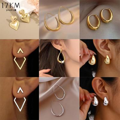 Boucles d'oreilles géométriques simples de style français 17KM pour femmes Mode Luxe Boucles d'oreilles pendantes Bijoux Cadeaux pour le quotidien, les fêtes, les vacances