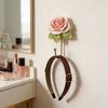 Decorative Rose Themed Heart Hook Craft Of Resin And Iron For Practical Home Use