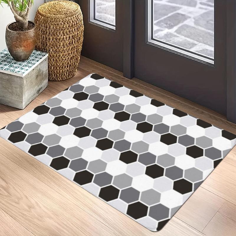 Geometric Pattern Carpet Mat Anti-Slip Rubber Backing Rug Geometric Patterns for Modern Home Decoration Floor Mat Door Mat Rugs