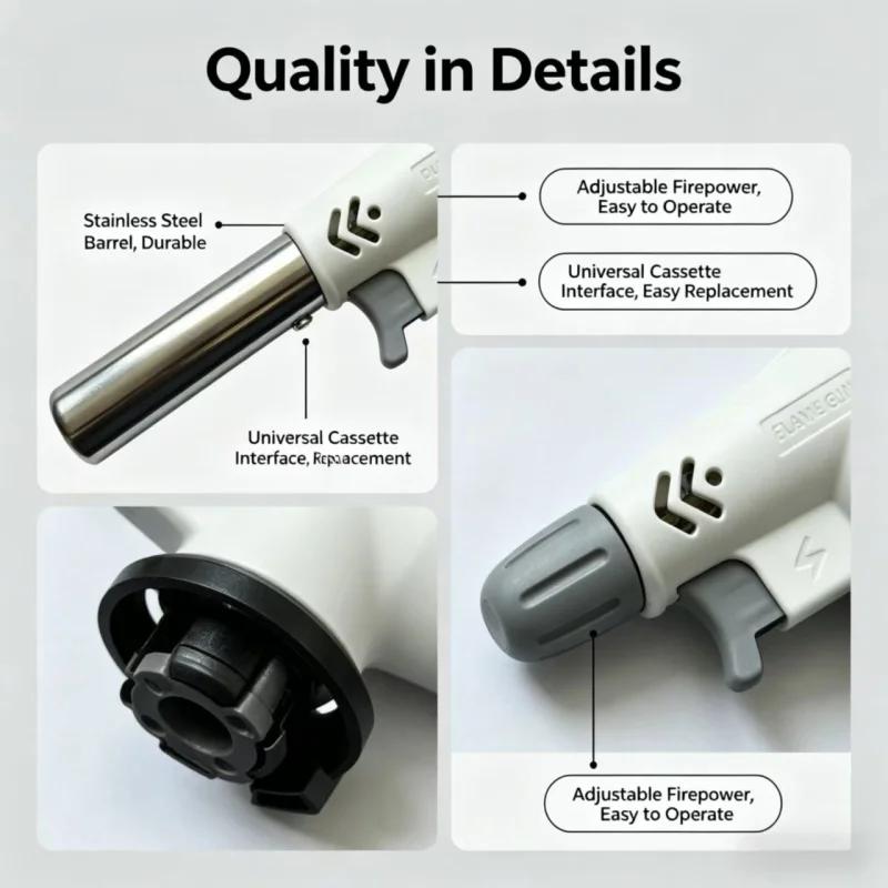 Hot Sale Electronic Ignition Flame Gun Adjustable Firepower High Temp Durable Easy Use Torch for Kitchen Baking Camping Welding