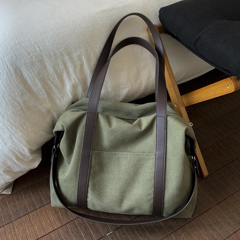 Canvas Duffel Bag Women's Large Capacity Tote Shoulder Bag Casual Travel Handbag