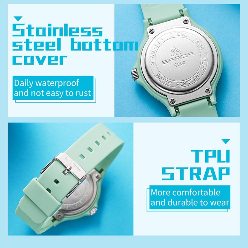 SANDA Electronic Quartz Analogue Double Calendar Waterproof Electronic Watch