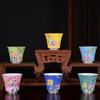 Personalized Carved Flower Teacup Pastel Douli Cup Hand-painted Ceramic Tea Cup Kung Fu Tea Set Tasting Cup Master Single Cup