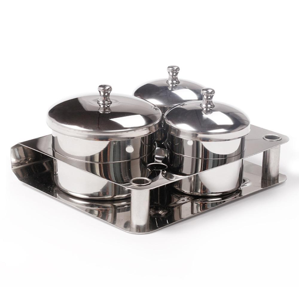 3pcs/set Organizer Dappen Dish Cups Professional Nail Art Tool  Nail Salon серебряный серый