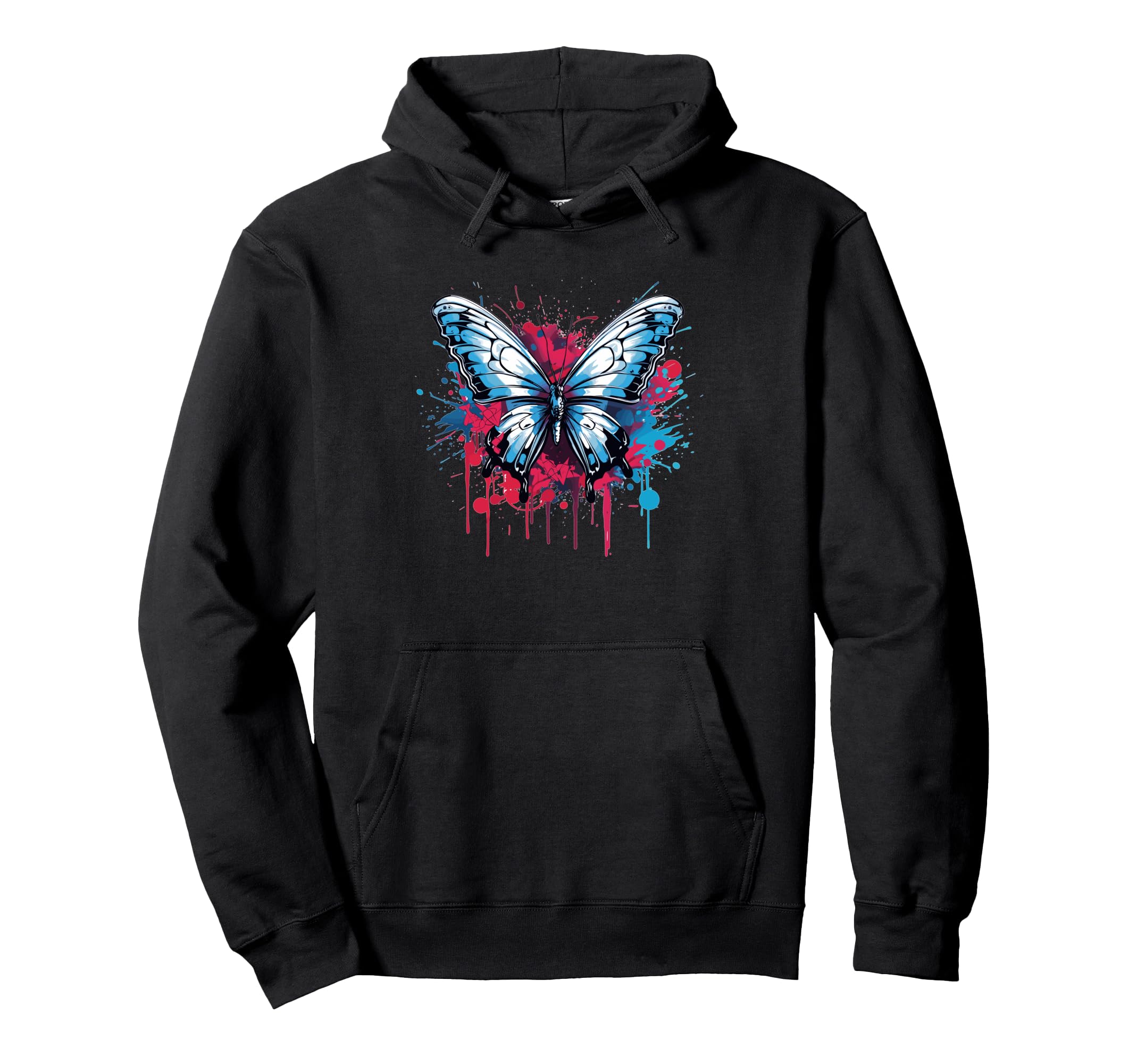 

Butterfly Splatter Art Vibrant Colors Hoodie чёрный