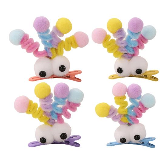 2/4Pcs Pins Hair Plush Big-Eyed Girl Hair Decoration Holiday Parties Hair