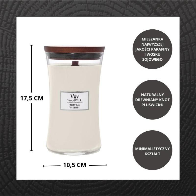 Woodwick Świeca Duża White Teak 609,5G