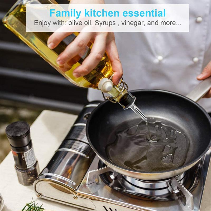 Stainless Steel Classic Bottle Pourers Liquor Pourers with Rubber Dust Caps Olive Oil Spout Speed Pour Spouts JT68
