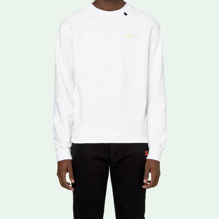 Off-White Acrylic Arrows Sweatshirt White Men Tops OMBA025F19E300100160
