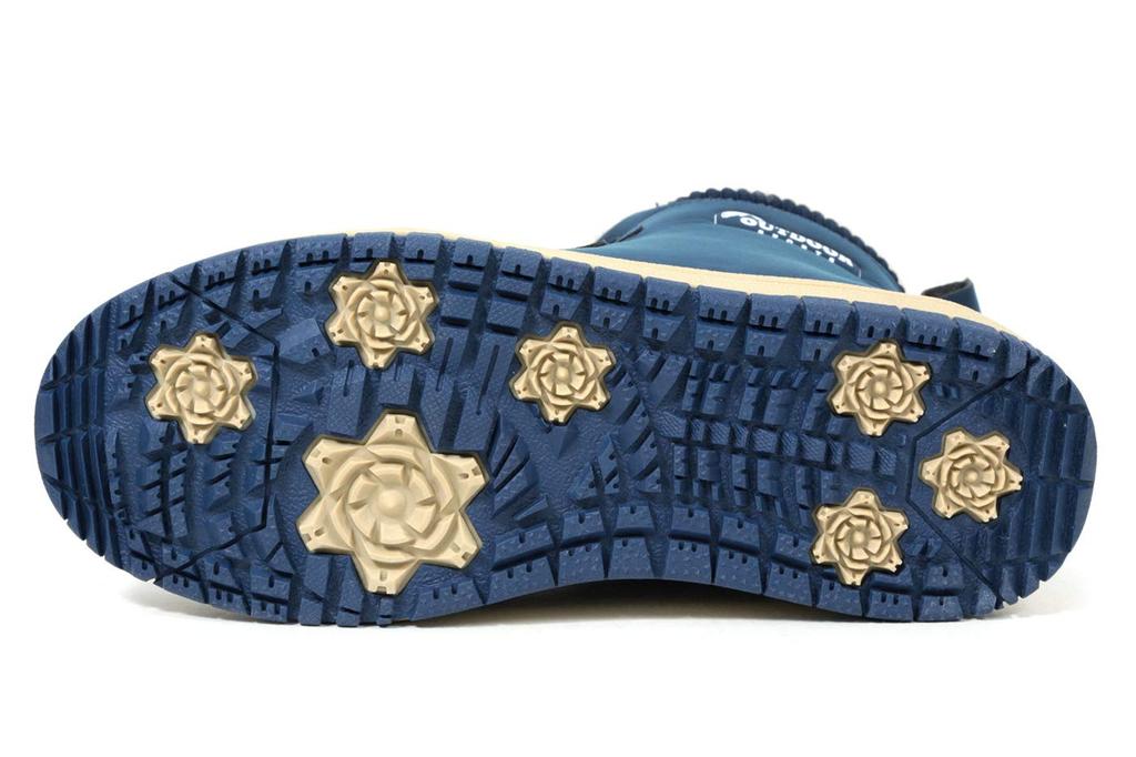 Akiriko Women's Short Snow Boots, All-Weather, 4-Hour Waterproof, Boa Cuff, Elastic Laces, Grip Sole, Navy, Size 22cm