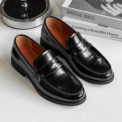 Fashion Fashion Men Casual Leather Thick Bottom Shoes 2025 New British Style One Step Genuine Leather Shoes Low Key Simple Business Shoe
