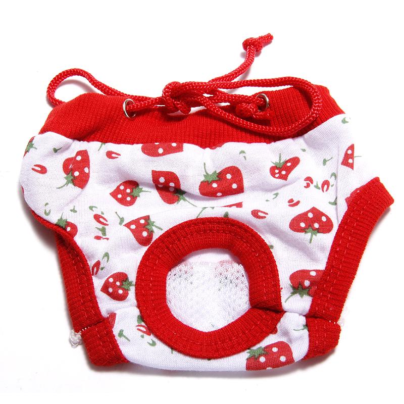 Pet Dog Shorts Sanitary Physiological Pants Cute Fruit Print Diaper Dog Shorts Washable Female Dog Panties Underwear Briefs Dc05