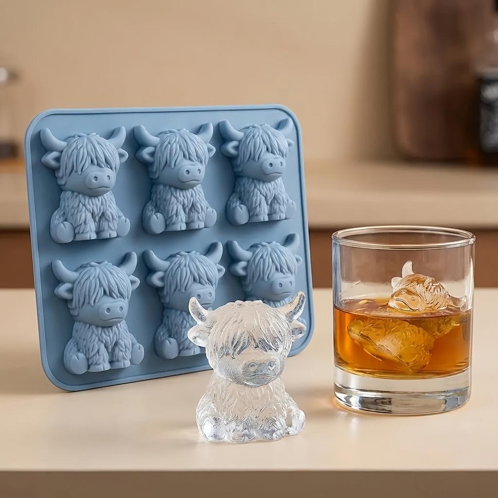 

1-Piece Blue Highland Cow-Shaped Silicone Mold Suitable for Drinks, Parties, and Gifts, Cute and Creative Mold, a Must-Have for Home Use