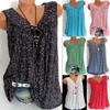 Women's Summer Loose Sleeveless Vest T Shirt Blouse With Elegant Boho Lace Design