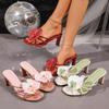 Elegant High-heeled Shoes Women's New Flower Toe Summer with Skirt Wear High-heeled Cool Mop