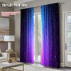 2Pcs Galaxy Star Space Blackout Curtains Blue Purple Cosmic Polyester Curtains For Living Spaces Machine Washable