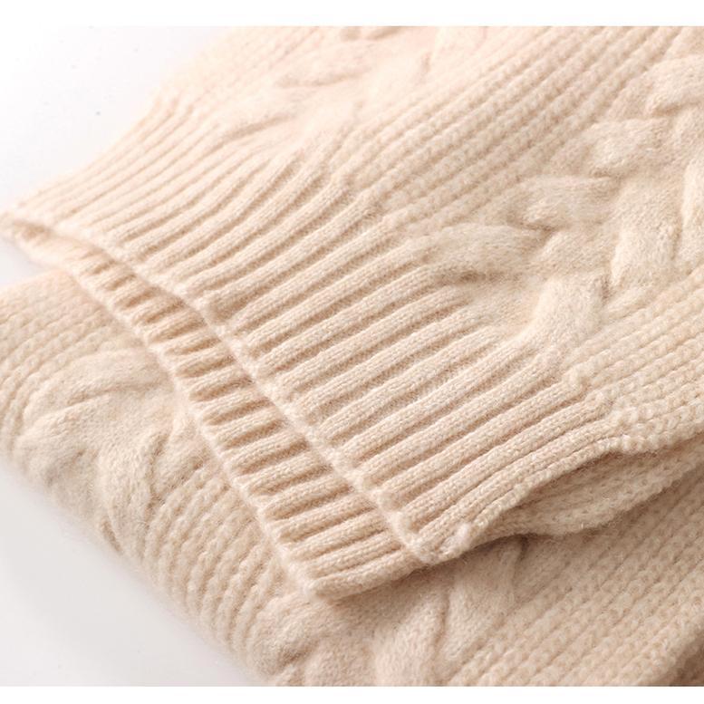 Simple! Unisex Cable Knit Cashmere Scarf: Winter Thick & Versatile Neck Warmer