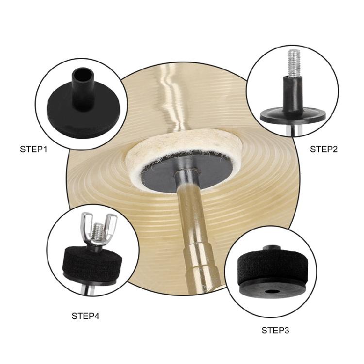 8 sztuk tulejek do talerzy plastikowe czarne długie tulejki do talerzy akcesorium do zestawu perkusyjnego