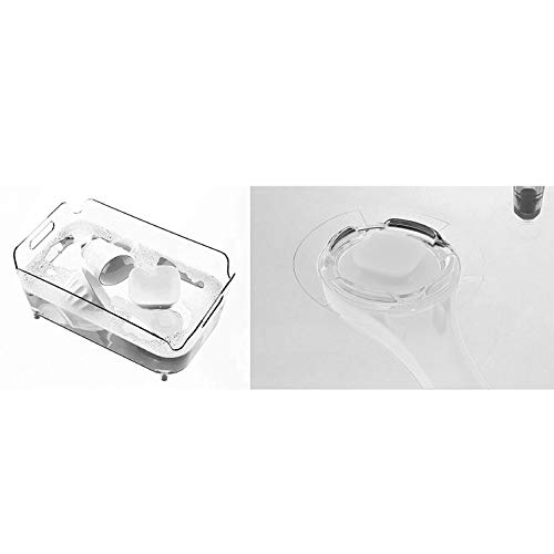 Pearl Metal Dish Drainer Rack Set (Clear), 38cm Wide X 24cm Deep X 15cm High, Acrylic, HB-3731