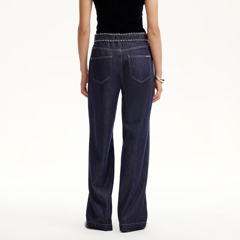 VEROMODA Straight-Leg Jeans with Metal Chain & Contrast Stitching