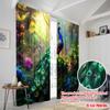 2pcs,2D Plane Printing Curtains Digital Printed Peacock Paradise Versatile Durable Polyester (without Rod) Room Decor for Living