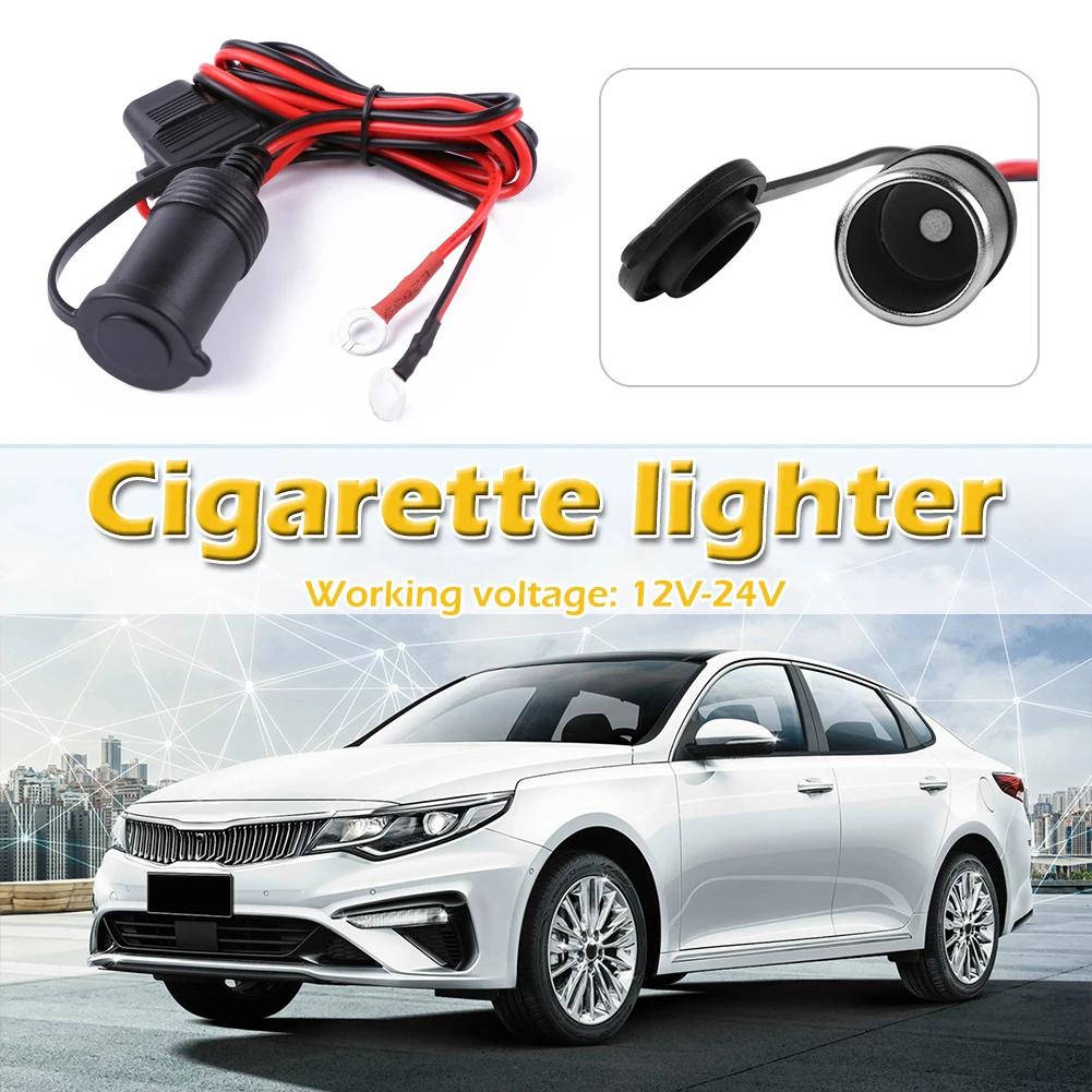 1.2m Car Cigarette Lighter Socket DC 12V 24V Durable Cigarette Lighter Socket With 10A Fuse+Cable For Car Motorcycle Truck