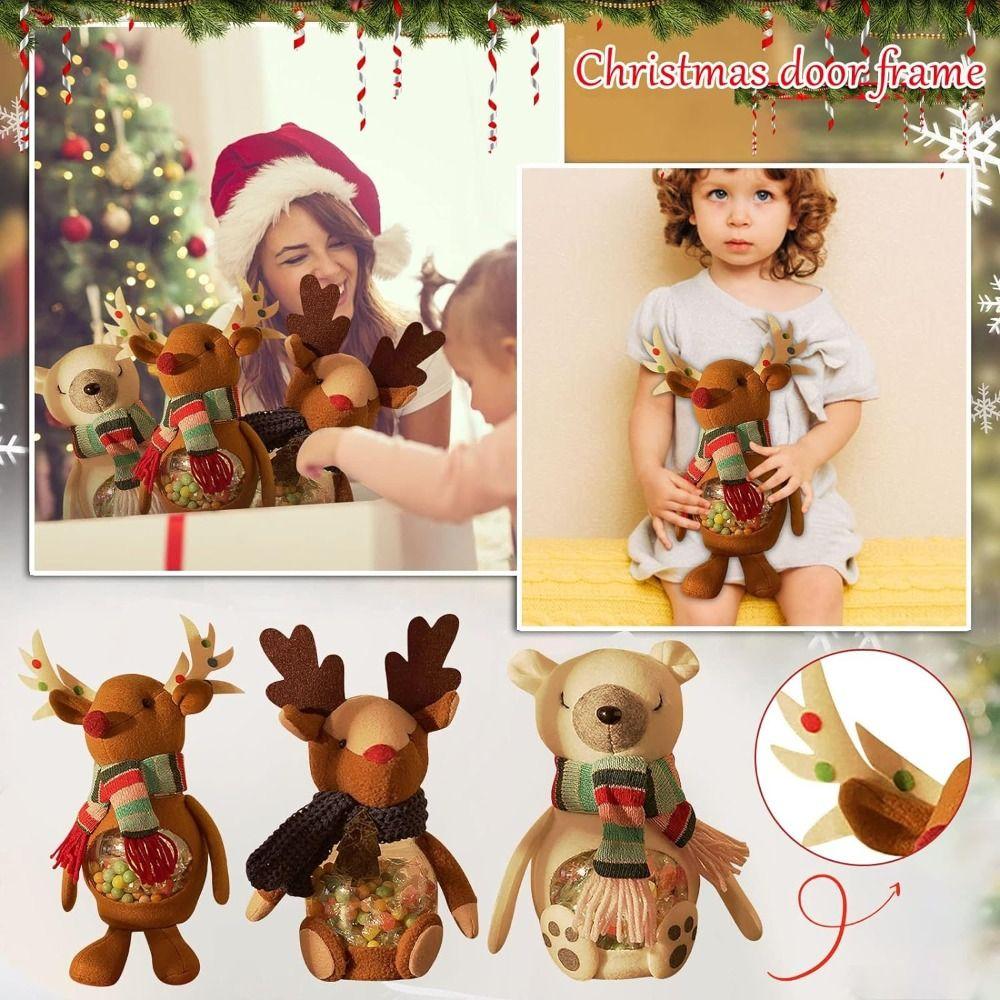 

Plastic Christmas Candy Box Elk Doll Christmas Gift Storage Bottle Cute Christmas Cookie Box Home