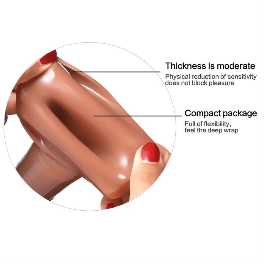 Reusable Penis Sleeves High Elastic Condoms Cock Soft Extender Enlargement Delay Ejaculation Sex Toys for Men Couple