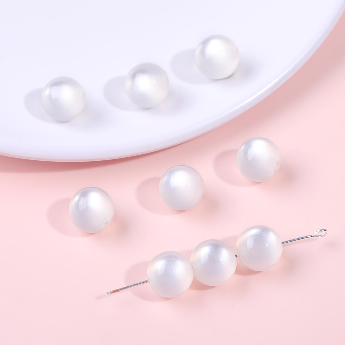 

6/8/10 мм смола, імітація котячих очей, намистини для виготовлення ювелірних виробів, браслет, намисто 10mm 30pcs білий