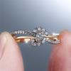 Water Drop Crystal White Zircon Flower Rings For Women Vintage Gold Color Engagement Ring Wedding Jewelry Bridal Versatile Gifts
