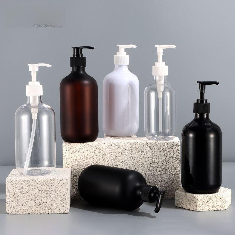 500ml Frosted PET Round Shoulder Shower Gel & Shampoo Bottle