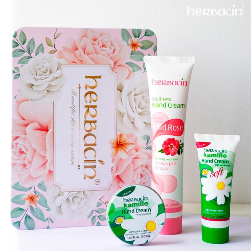 Herbacin Chamomile Rose Hand Cream Set