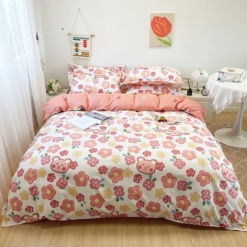 Thickened Brushed Four-piece Bed Sheet and Quilt Cover Three-piece Set Four-season Autumn and Winter Bedding Duvet Cover