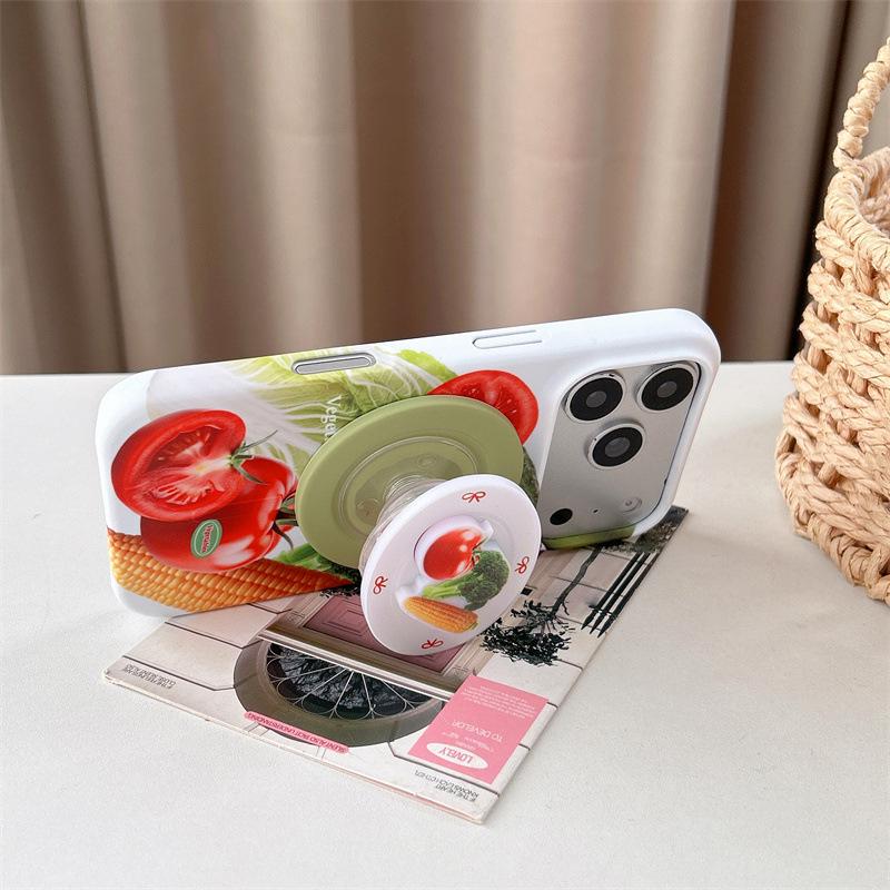 

Magnetic Frosted Phone Case for iPhone 17, 16 Pro Max/15 Pro - Fresh Tomato Design iPhone 15 Pro
