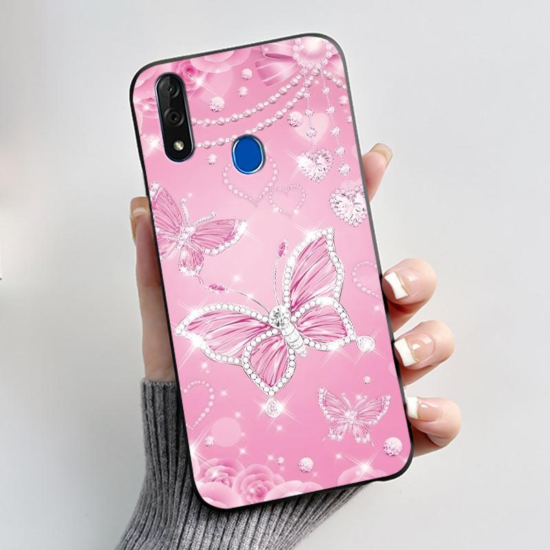 Printing Pattern Case For ZTE Blade V10 Fundas Shockproof Coque Capa Soft Silicone Black Shell Cover Cute Flower Cartoon Casing