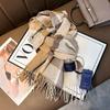 Autumn and Winter New Blended Scarf Women's British Versatile Plaid Scarf Couple Warm Thickened Fringed Shawl