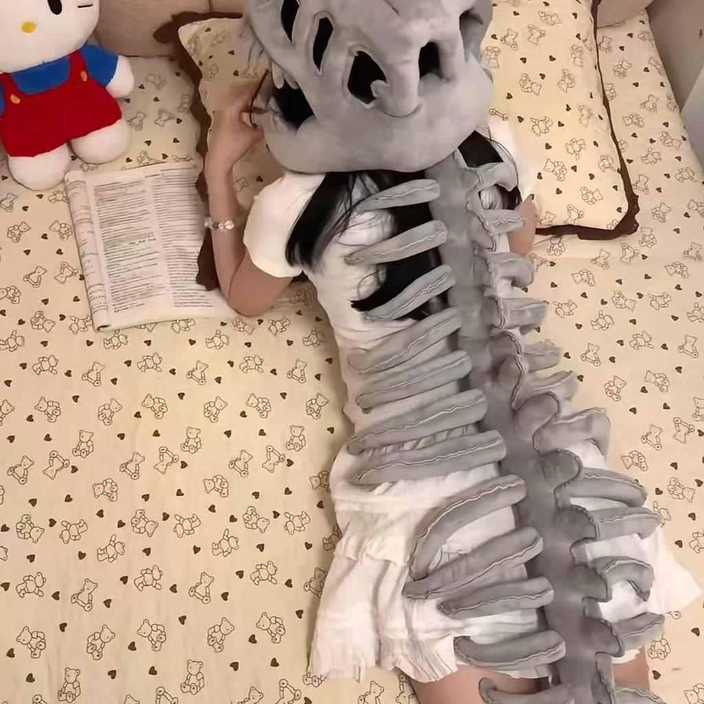 75/115CM Realistic Dinosaur Skeleton Costume Set Funny Headgear Cosply Dress Up Clothing Plush Toys Creative Gifts