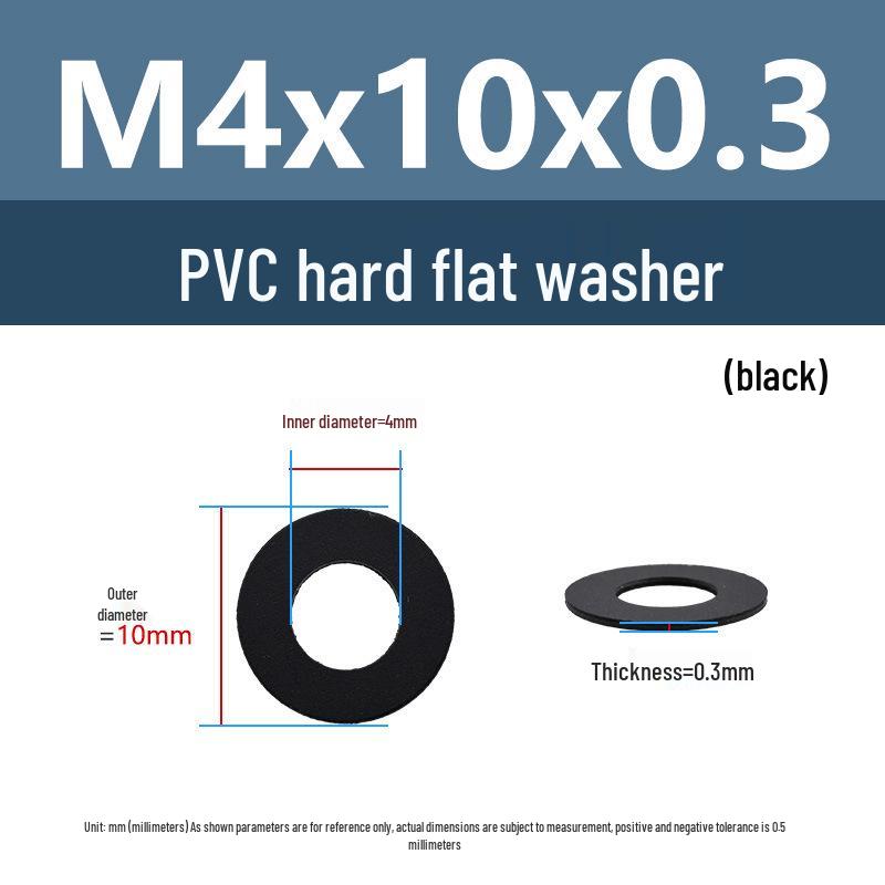 Yigu Black Nylon PVC Sealing Washer M4/M5: Thick, Insulating Plastic for Screws