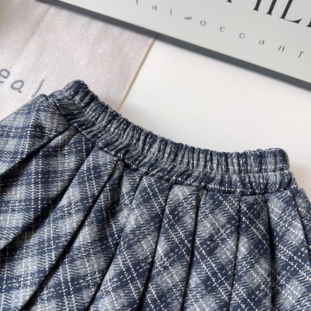 Stilvolles Mädchen Winter-Fellweste & Faltenrock Set