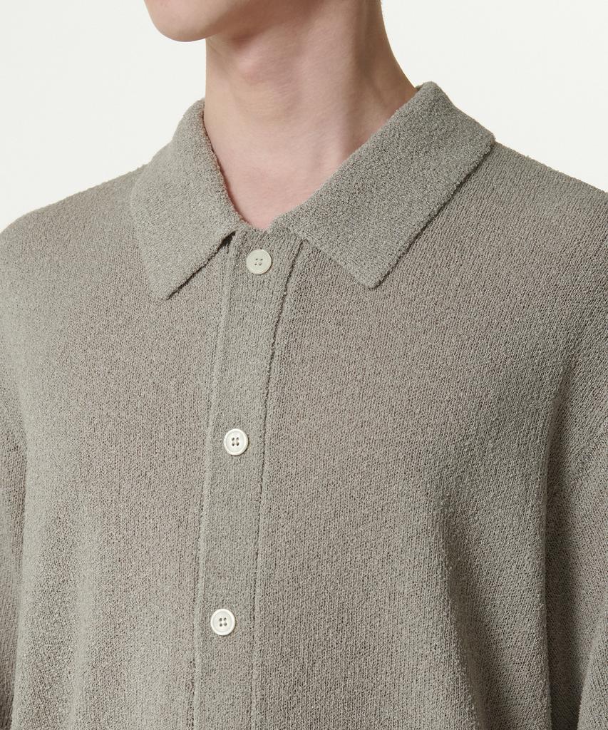 Musinsa Standard Boucle Collared Short Sleeve Cardigan [Light Warm Gray]