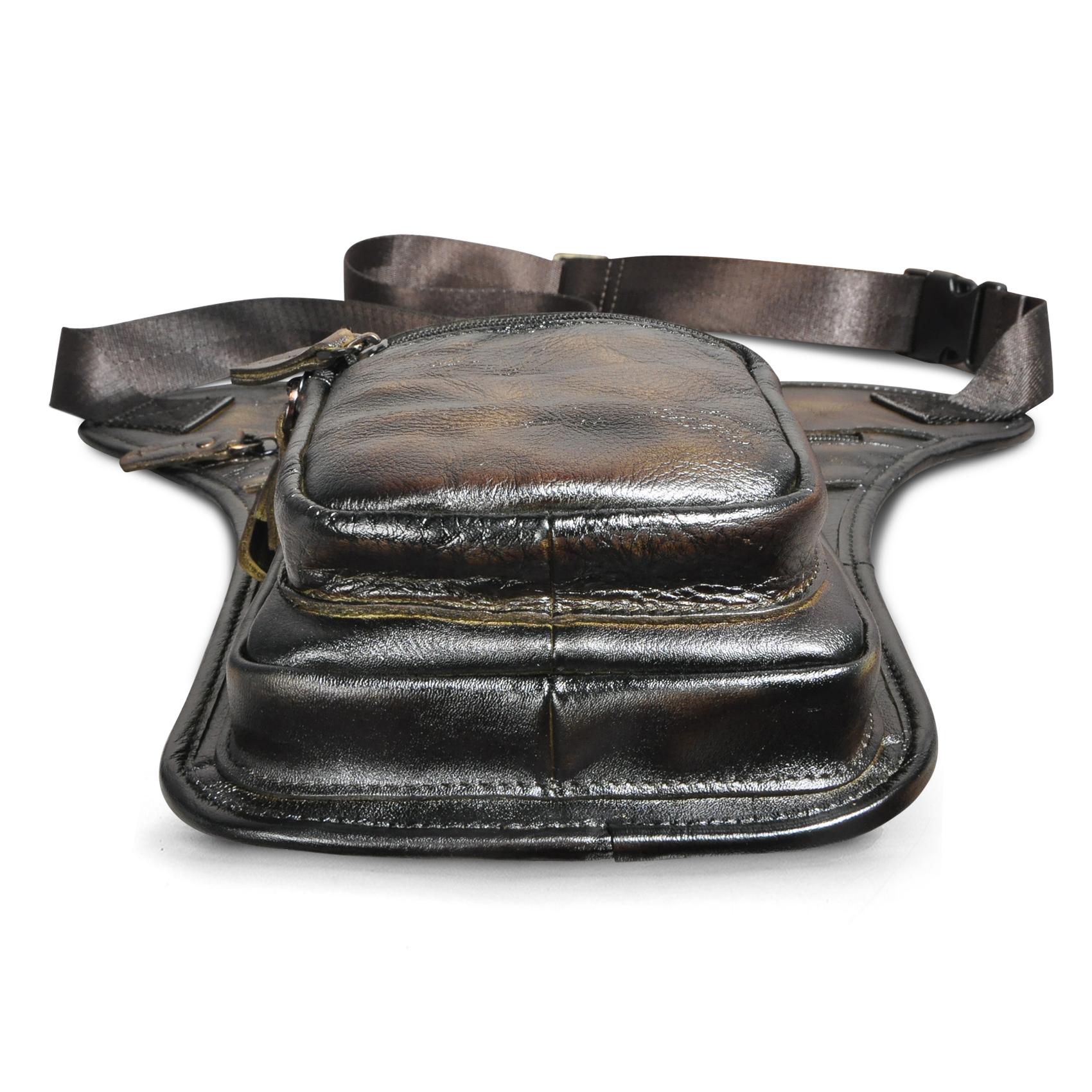 Мужская повседневная сумка через плечо из натуральной кожи — фото 5