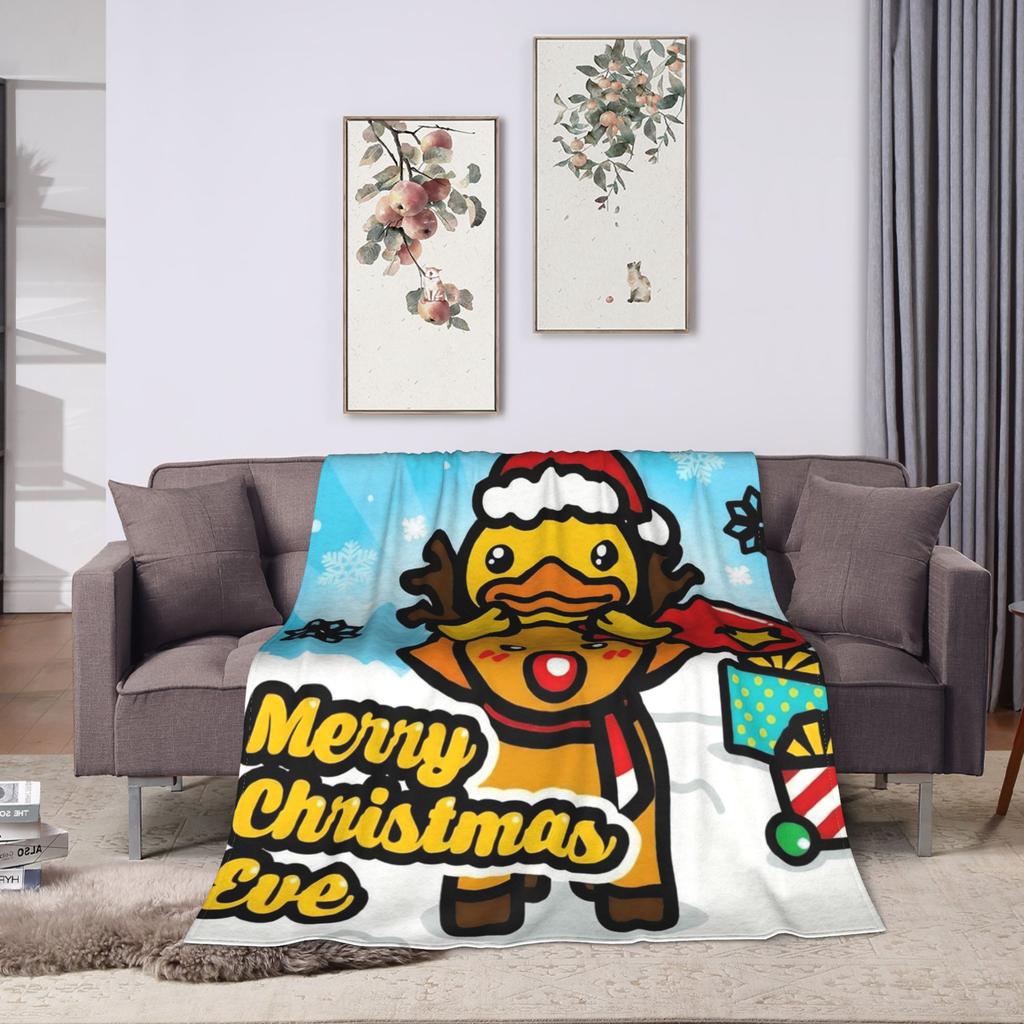 Yellow Duck Flannel Blankets Winter Super Warm Bedding Throws for Children Bedroom Aesthetic Bedspread Sofa Bed Cover