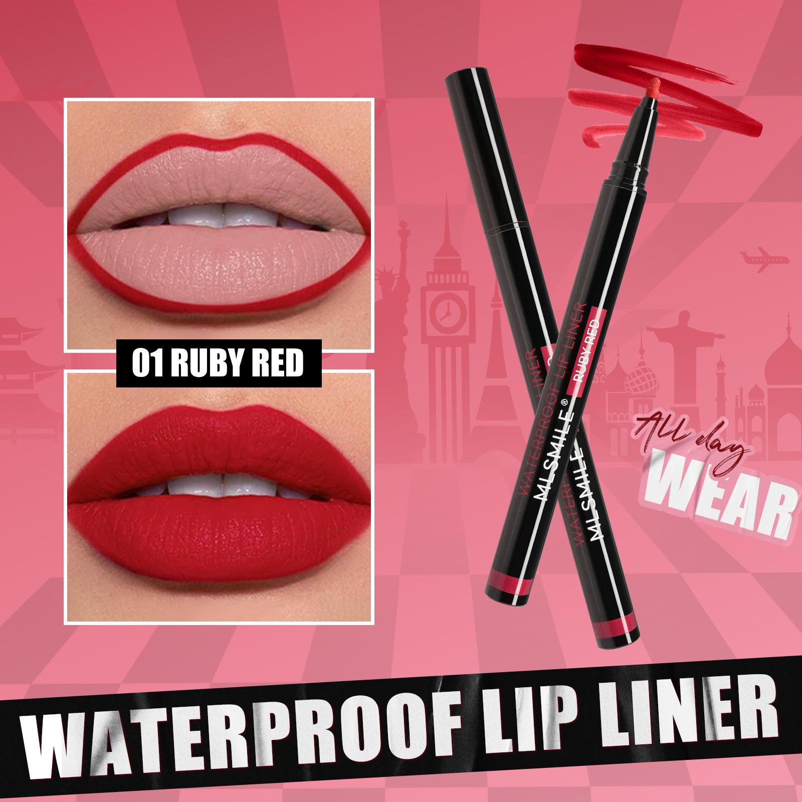 MLSMILE non-stick cup gourd head lip liner long-lasting self-drying lip gloss matte lipstick 0.6ml
