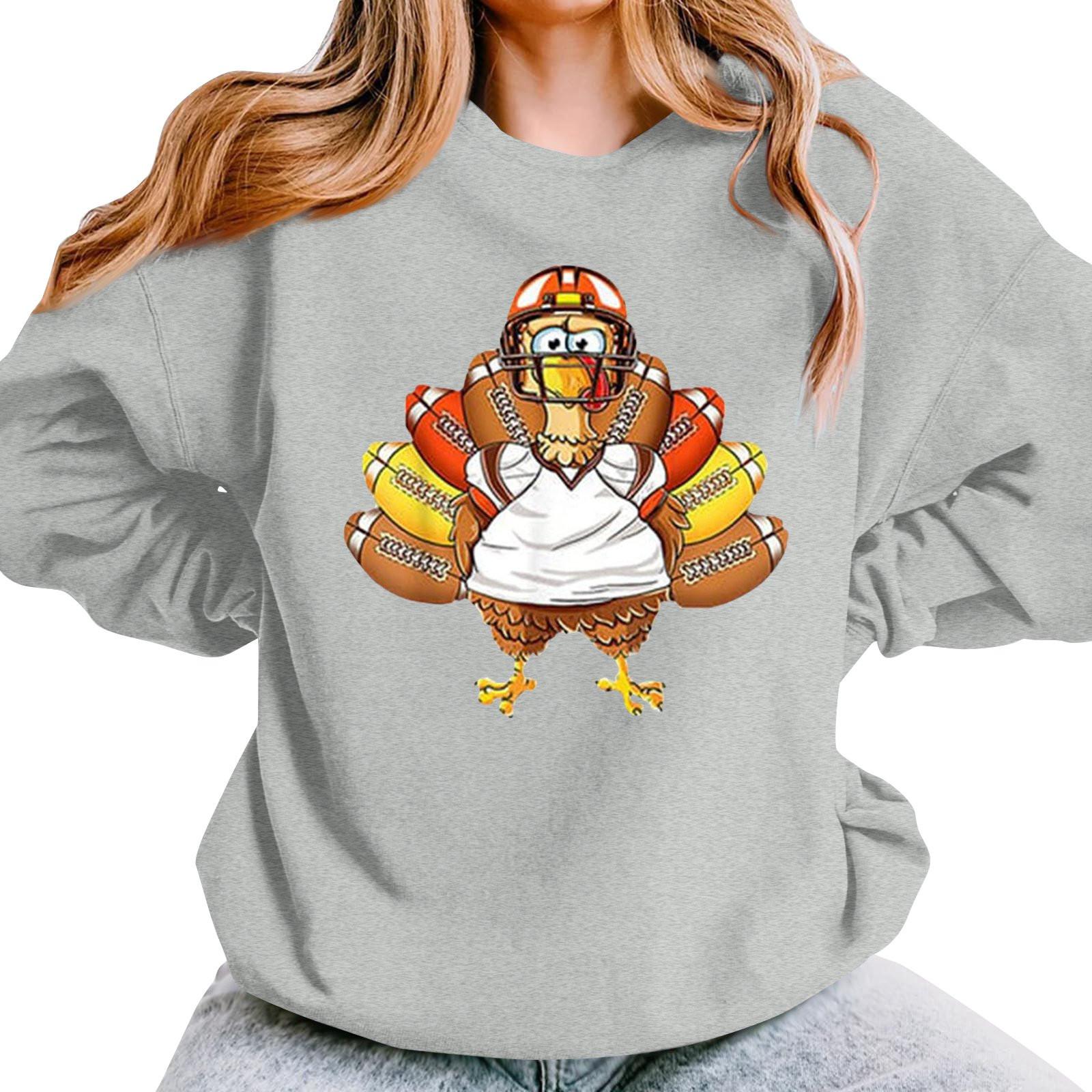 Женская повседневная мода День благодарения с принтом длинный рукав O-образный вырез — фото 12