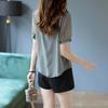Summer Ladies Elegant Fashion Vintage Houndstooth Lace Patchwork Pullover Chiffion Shirt Short Sleeve Loose Casual Blouses